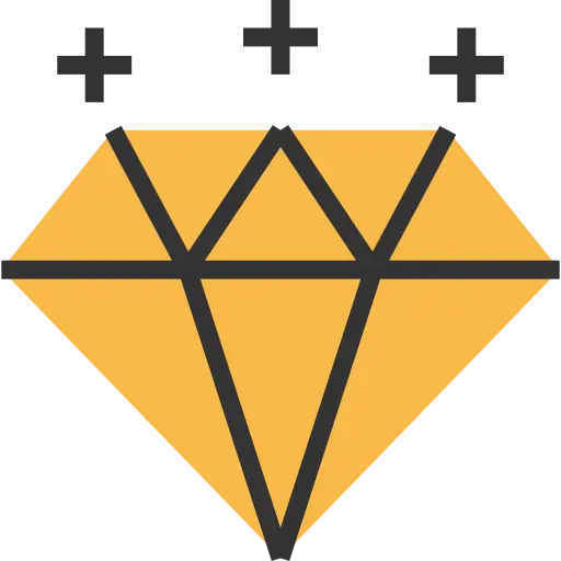 Yellow Diamond Icon with Plus Signs