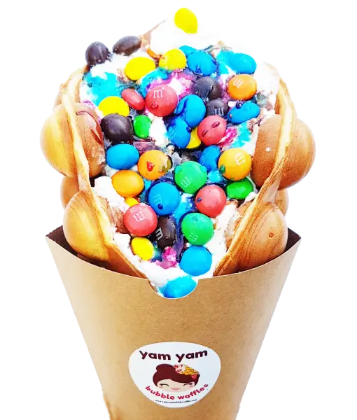 Bubble Waffle Loaded with Colorful Candies