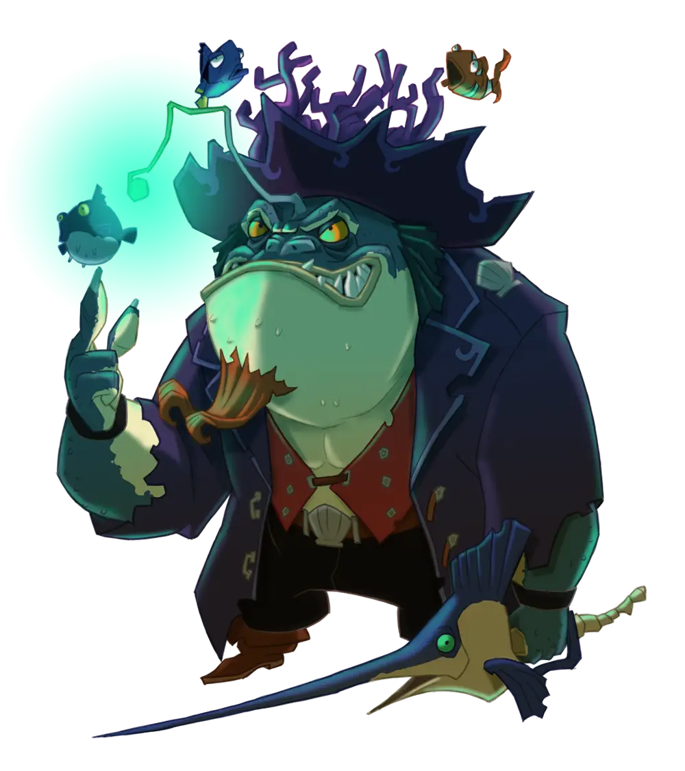 Cartoon Frog Pirate Character