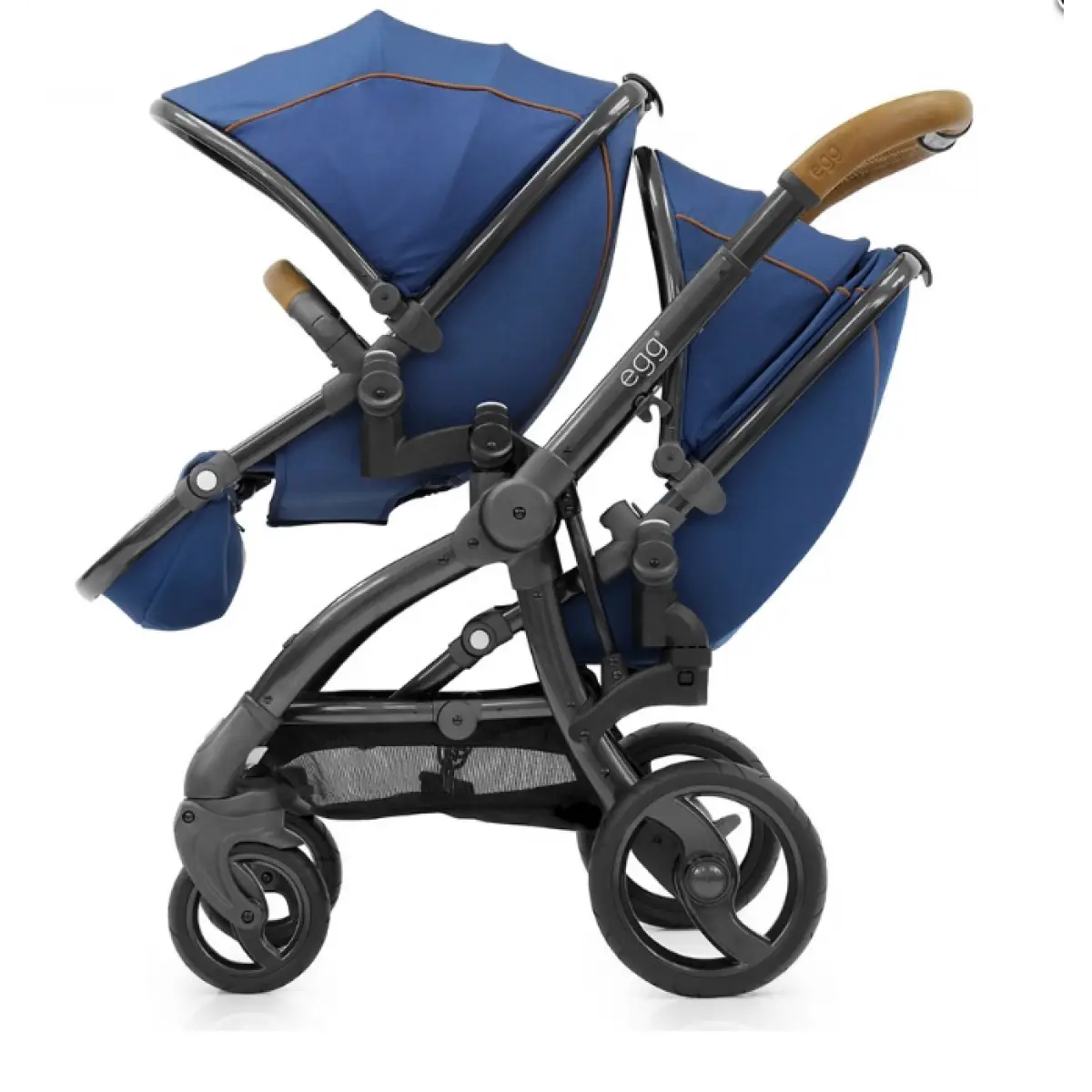 Blue Twin Baby Stroller