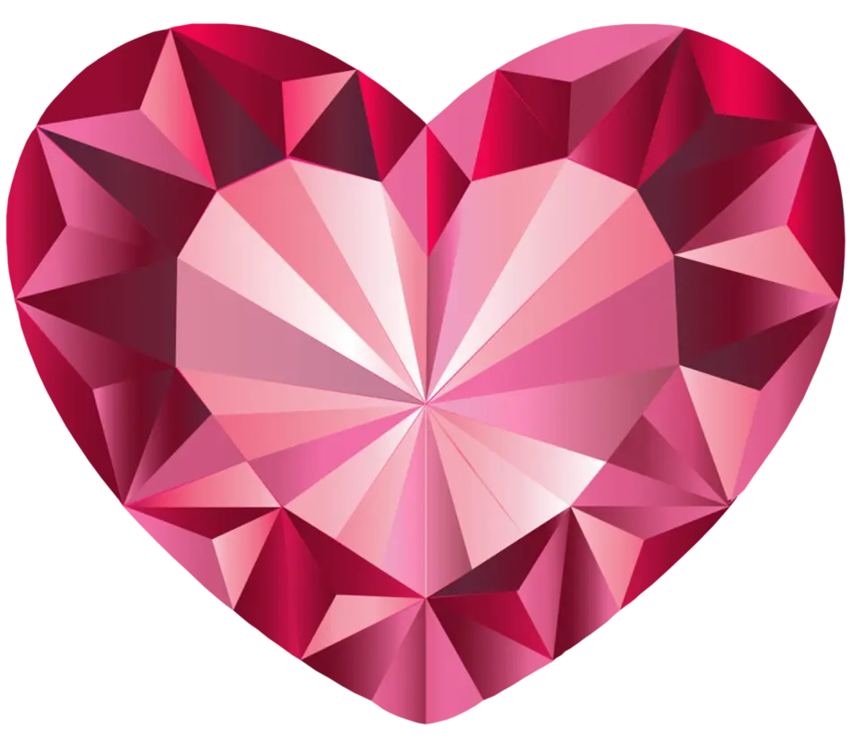 Pink Gemstone Heart Illustration