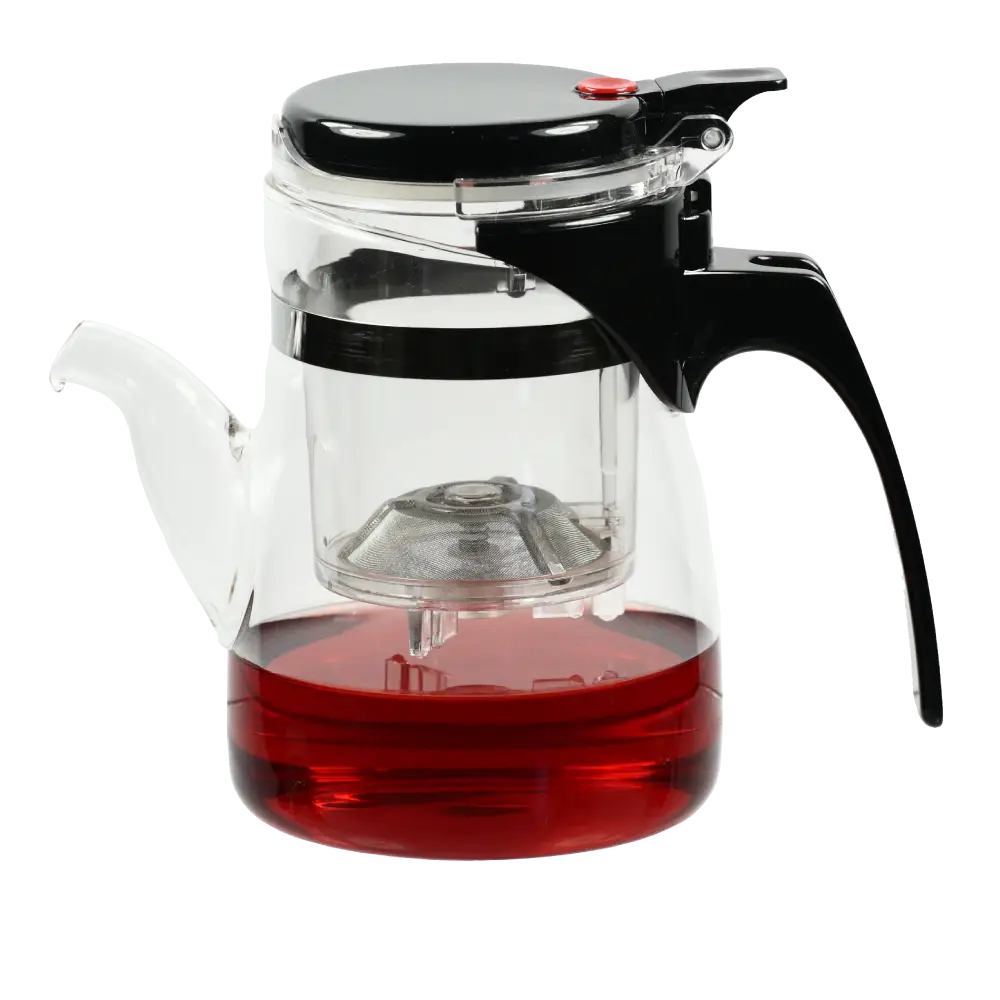 Glass Teapot with Red Tea for Elegant Serving