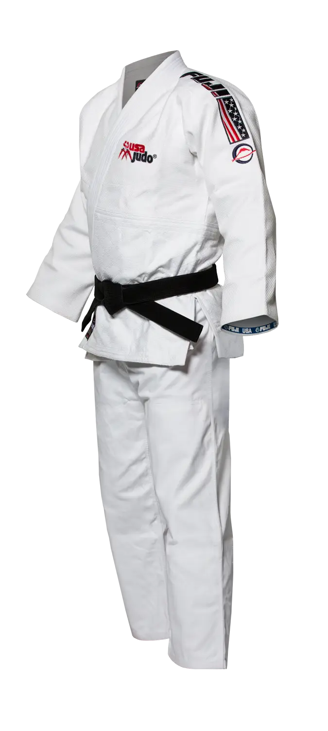 White Judo Uniform with Black Belt