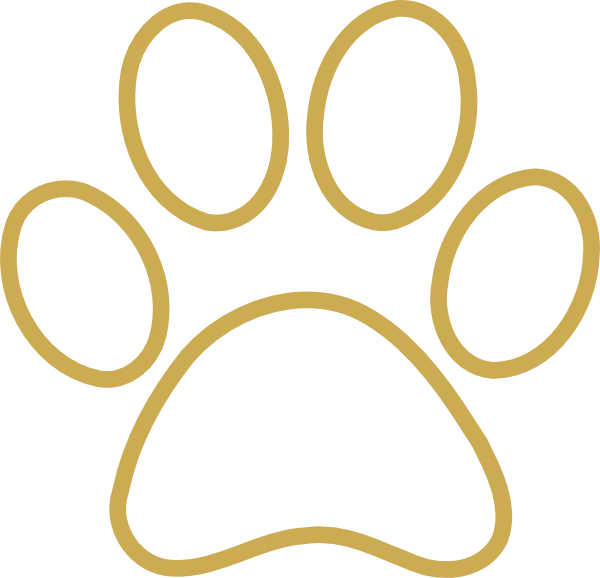 Gold Paw Print Symbol