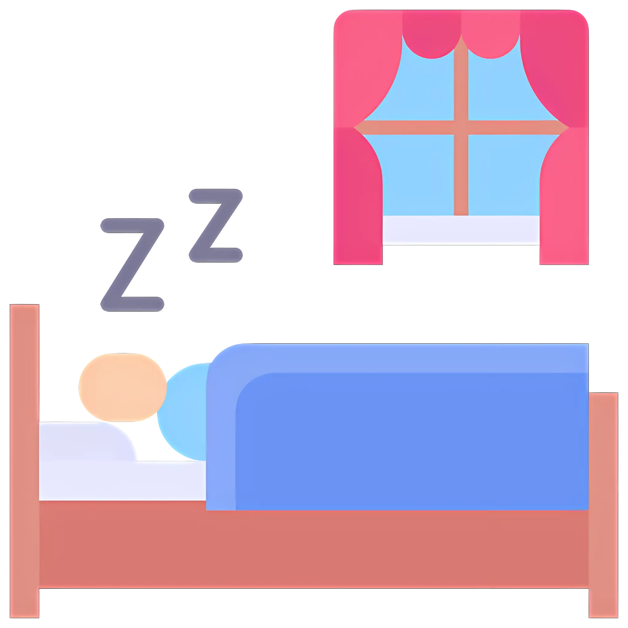 Sleeping Person in Bed with Window