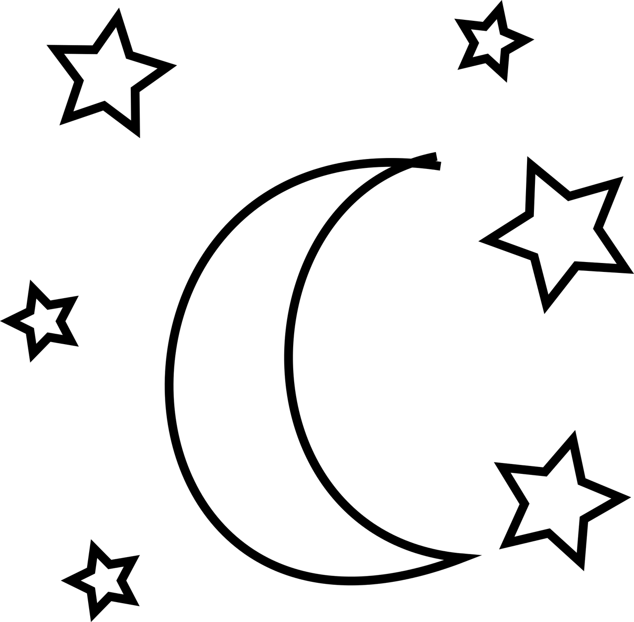 Illustration of Moon and Stars