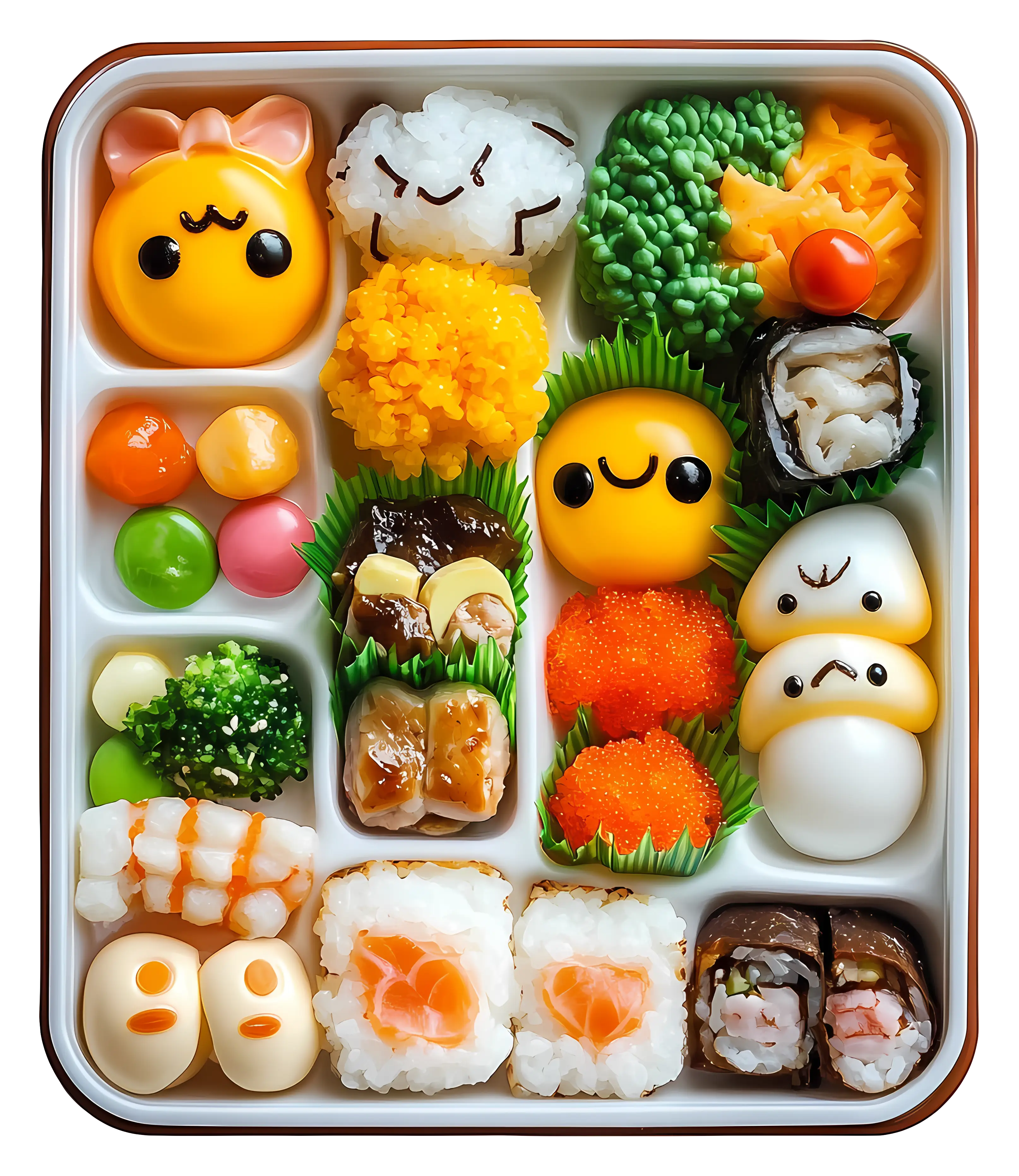 Cute Bento Box with Sushi