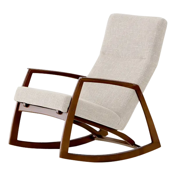 Comfortable Beige Wooden Rocking Chair