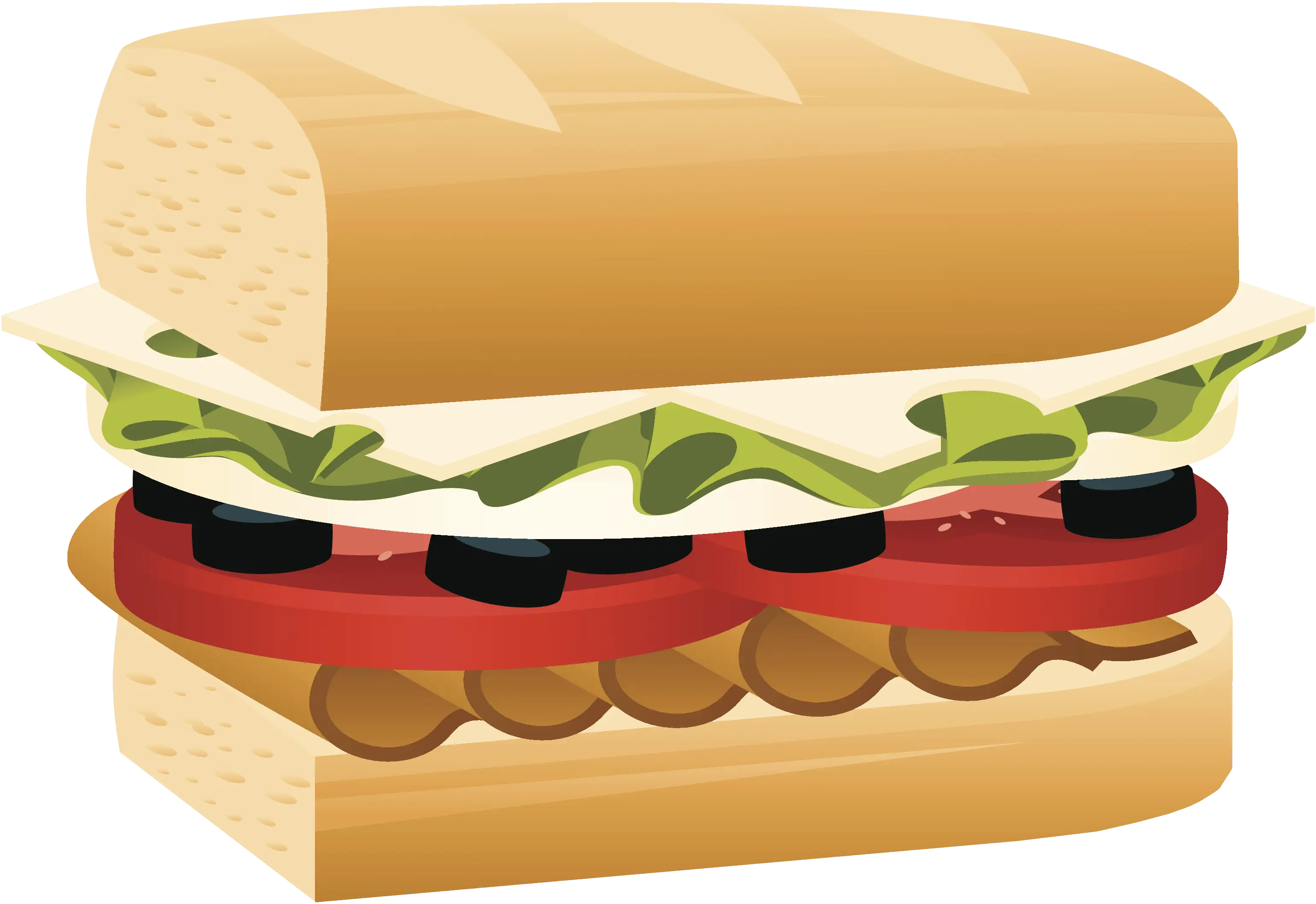 Colorful Sandwich Illustration with Fresh Ingredients