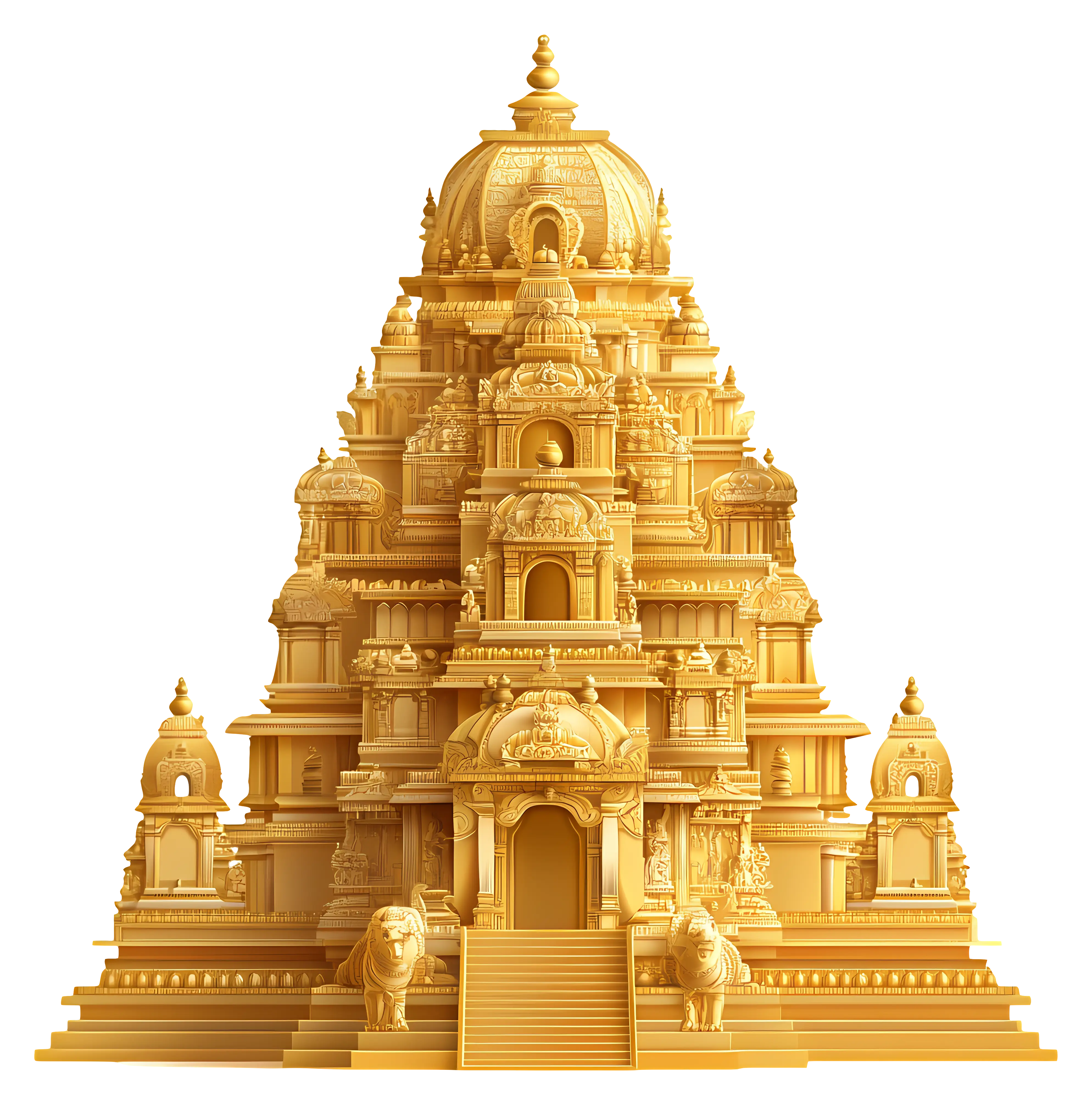 Exquisite Golden Temple Sculpture