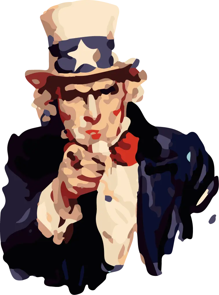 Patriotic Uncle Sam Character