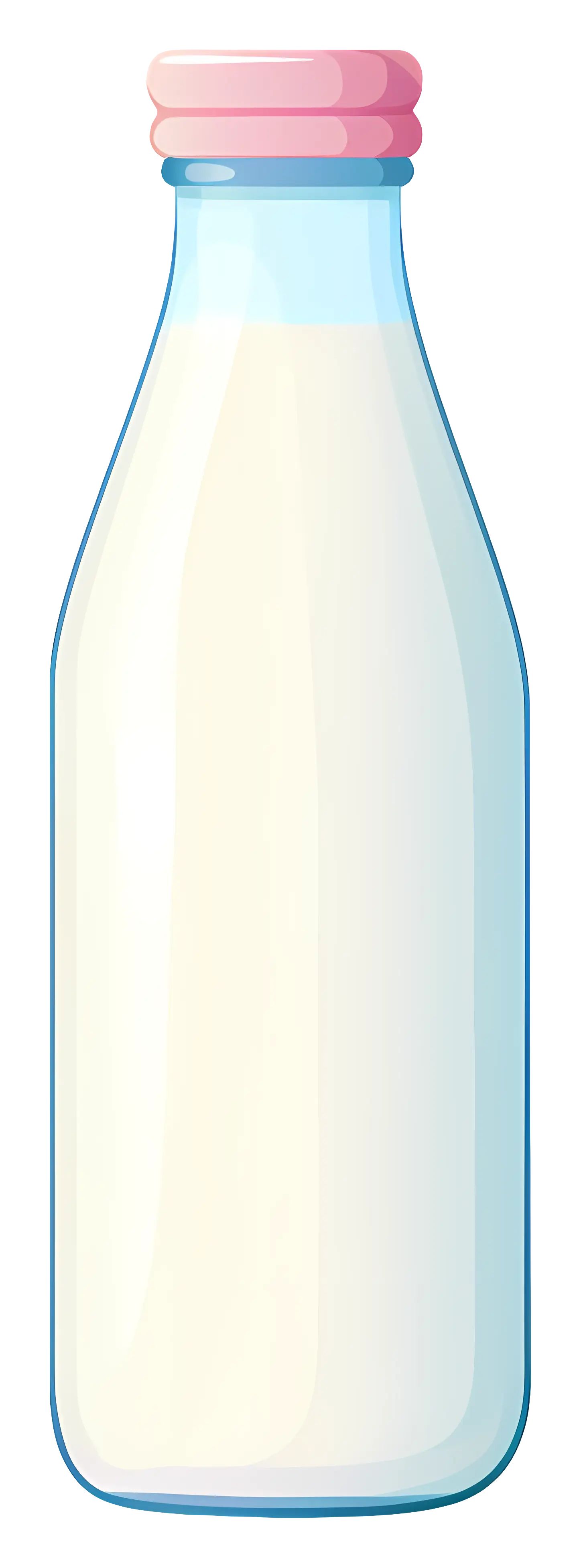 Milk in Glass Bottle Illustration