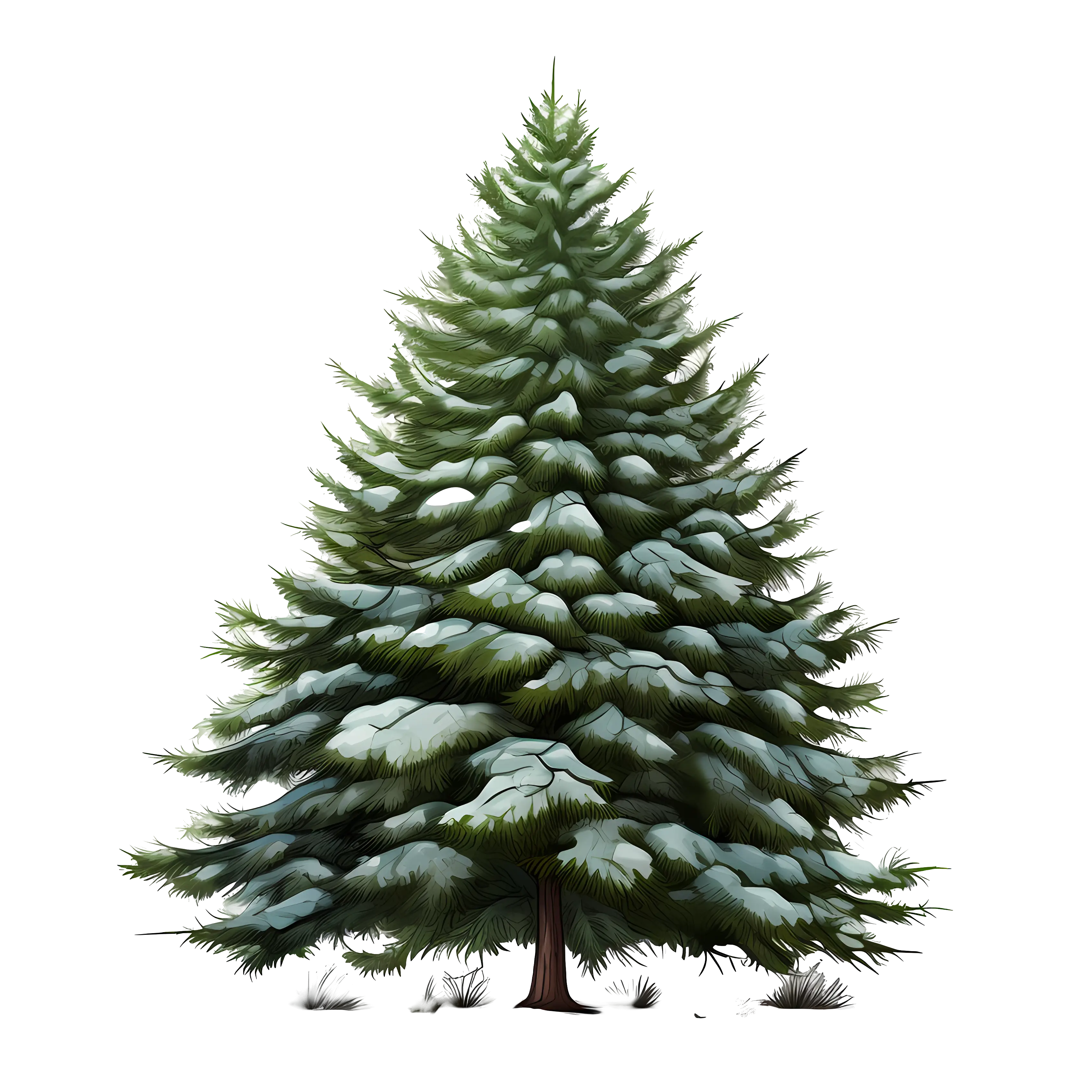 Frosted Pine Tree with Snow