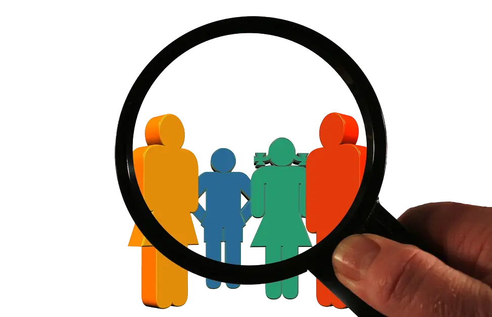 Magnifying Glass Focusing on People