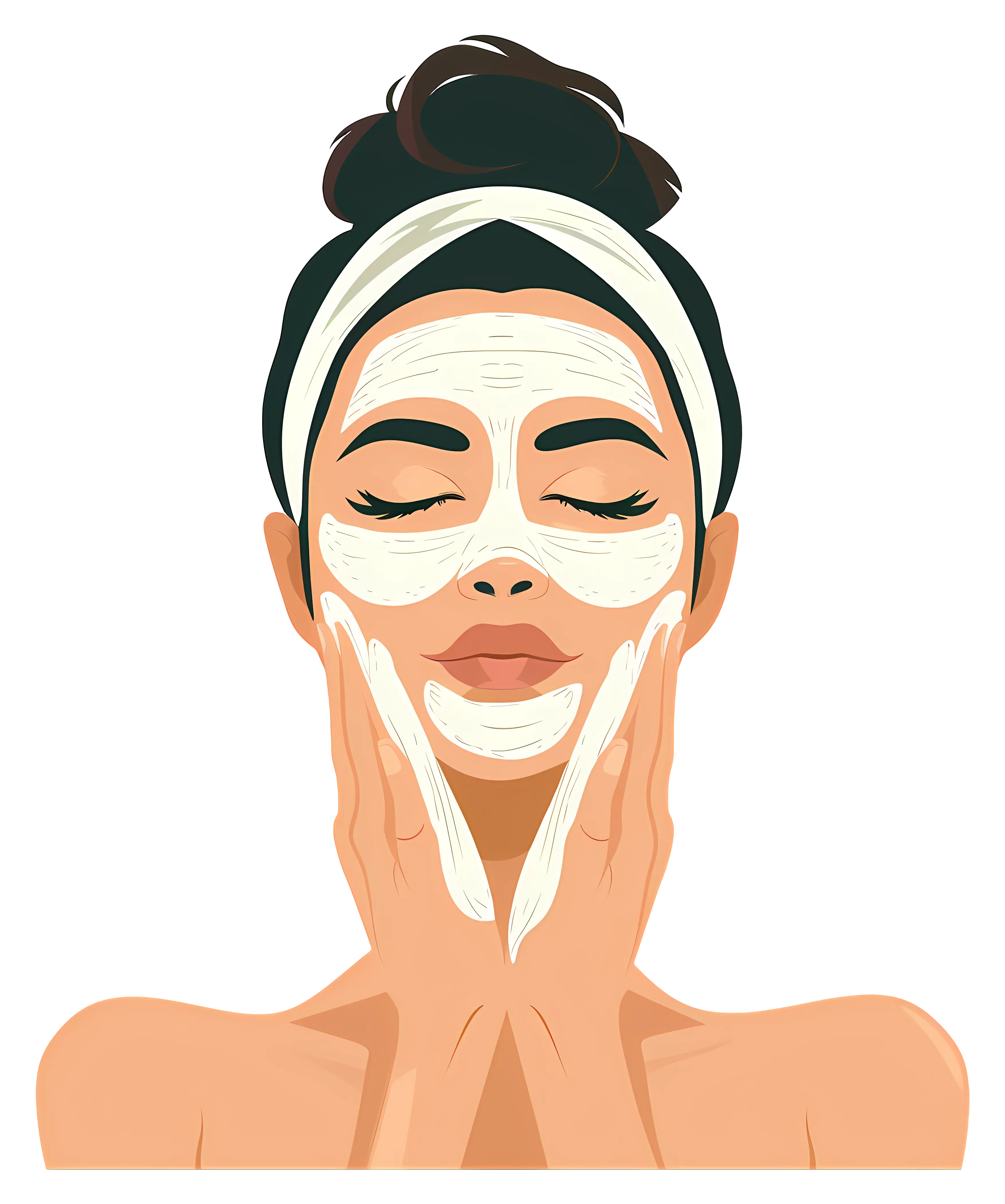 Woman Applying Face Mask for Skincare