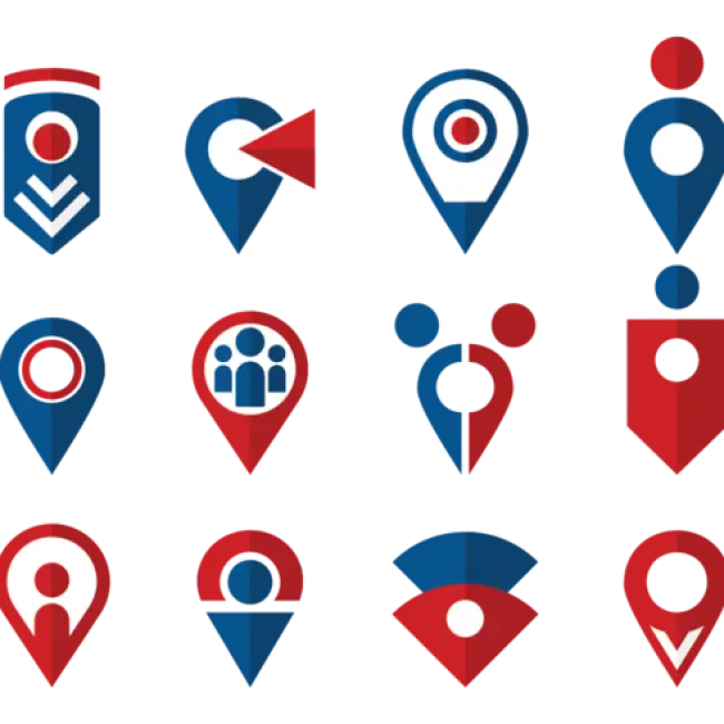 Colorful Location Pins Icons
