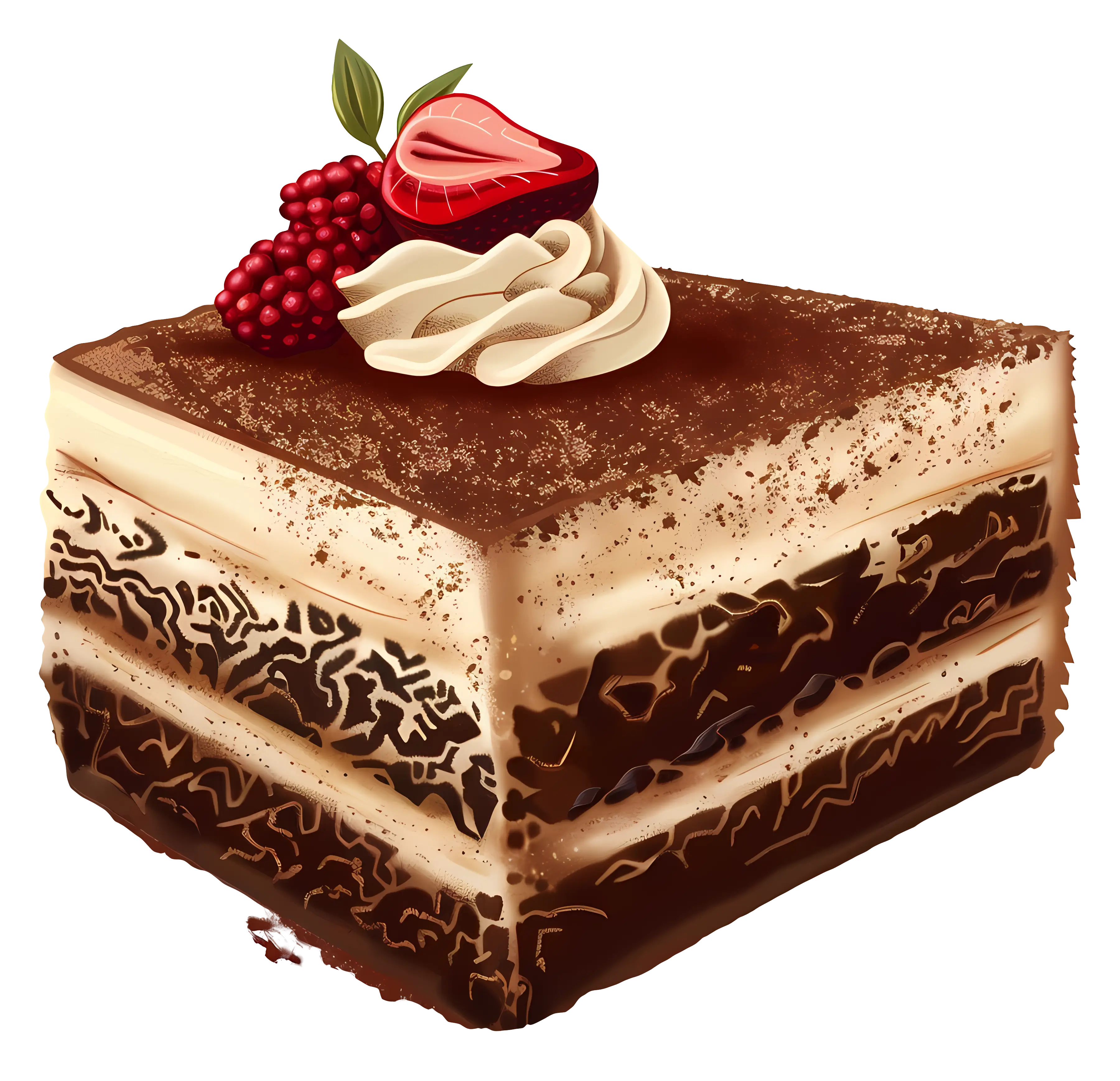 Delicious Layered Chocolate Cake with Berries