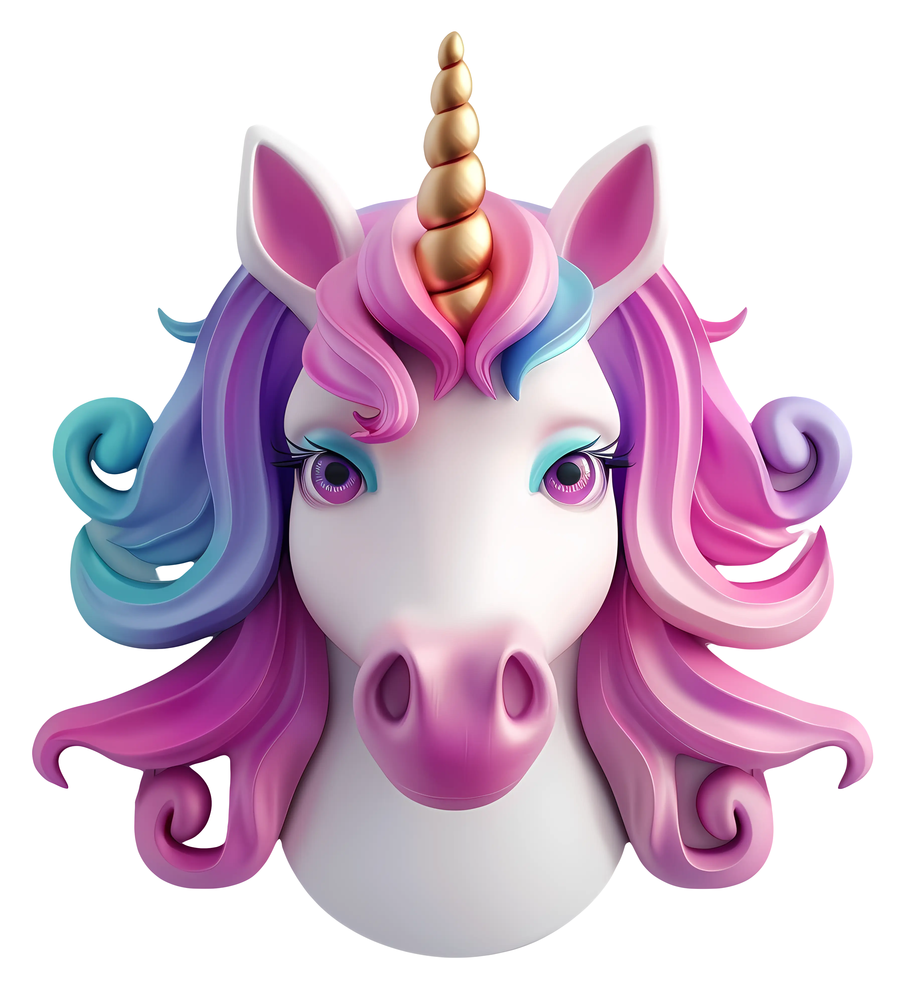 Colorful Unicorn with Rainbow Mane