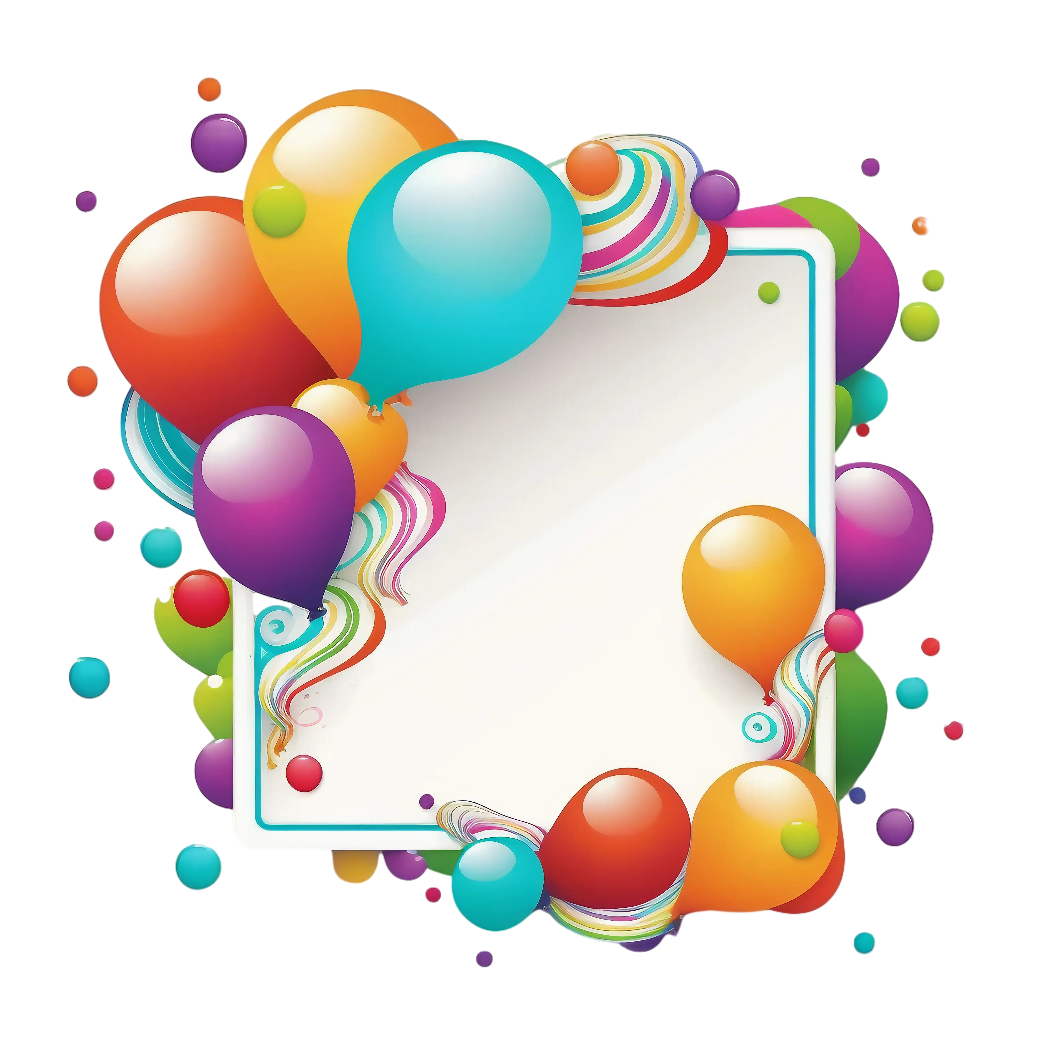 Colorful Balloons with Frame