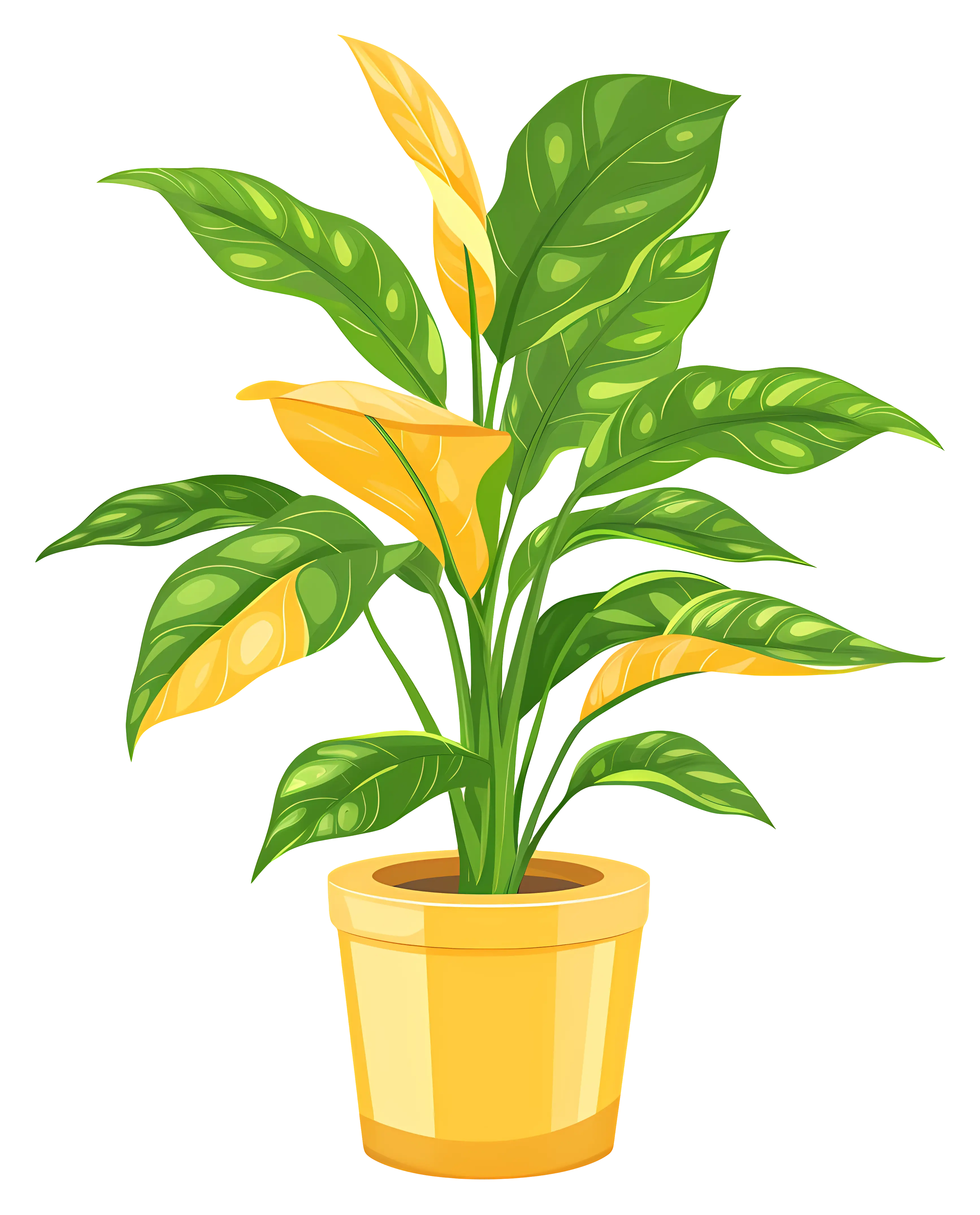 Green Potted Plant in Yellow Pot