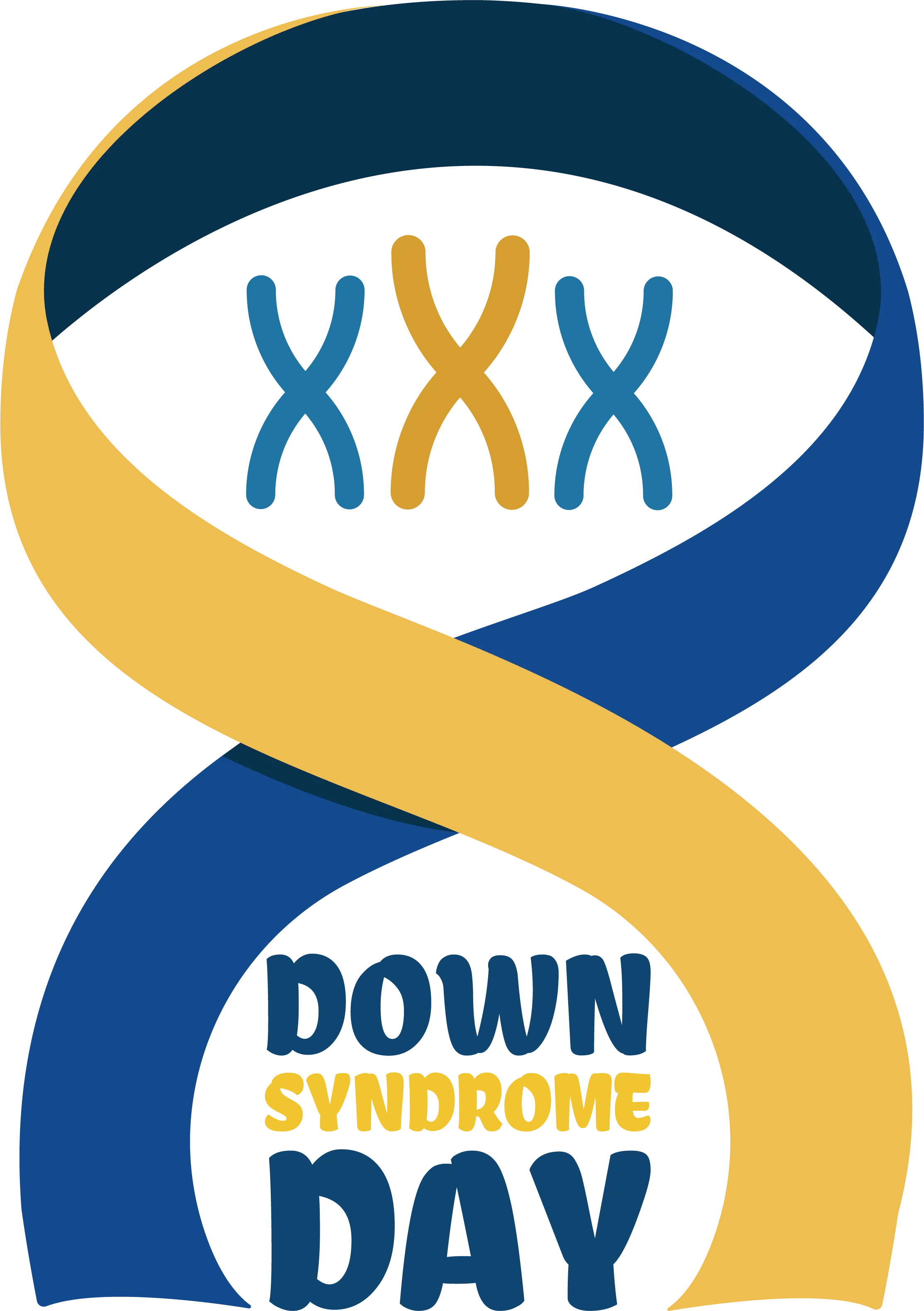 Ribbon with Chromosomes for Down Syndrome Day
