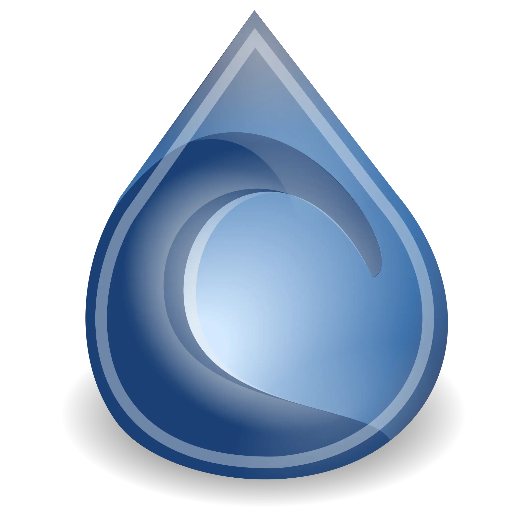 Blue Water Droplet with Wave Design