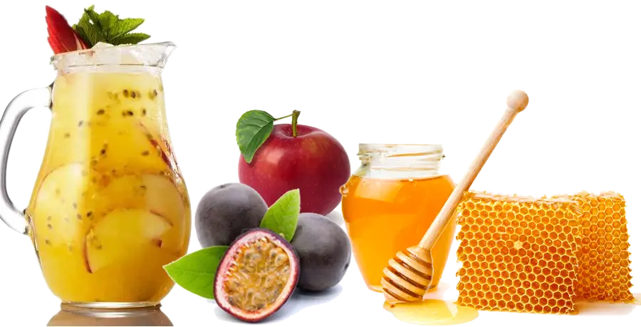 Fresh Fruits with Honey and Juice