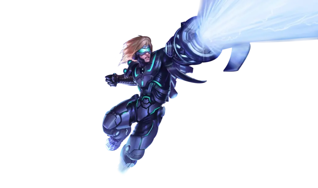 Armored Hero with Energy Blast
