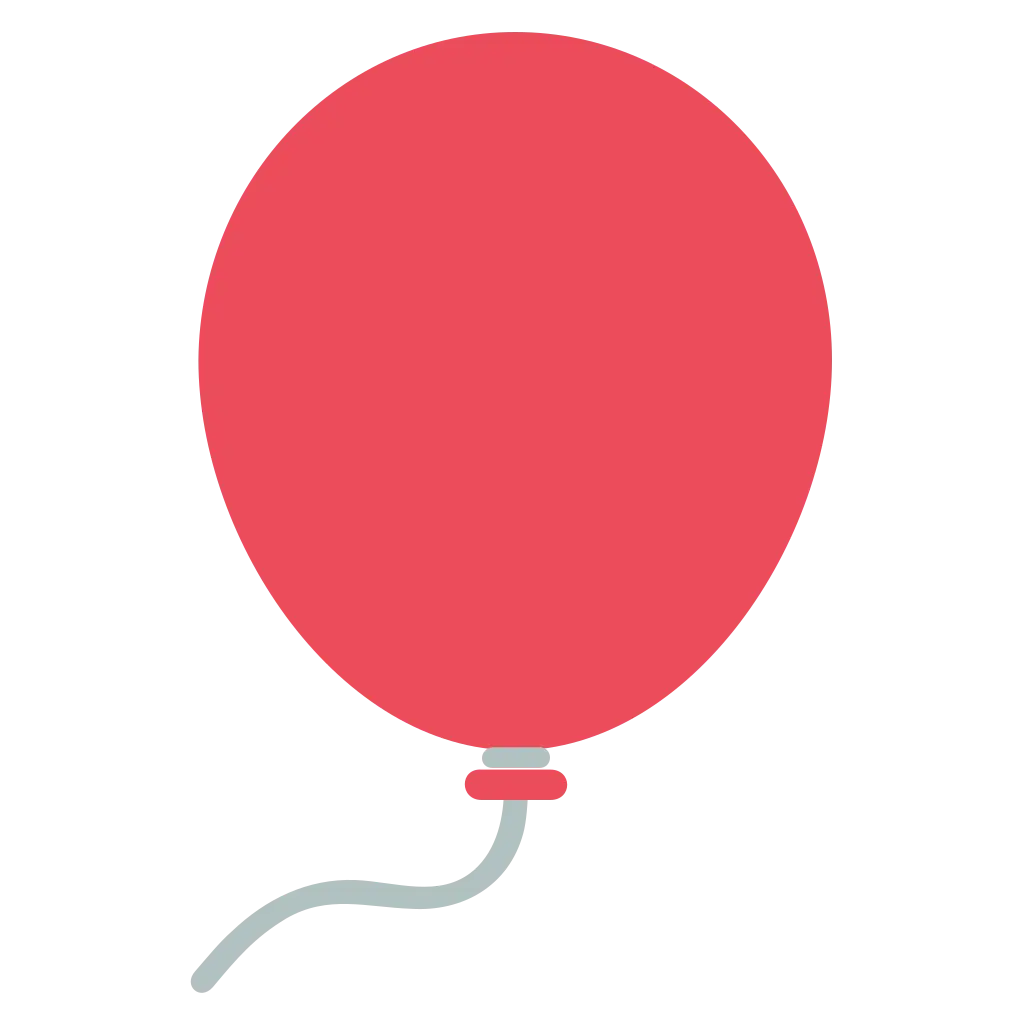 Simple Red Balloon Cartoon Illustration