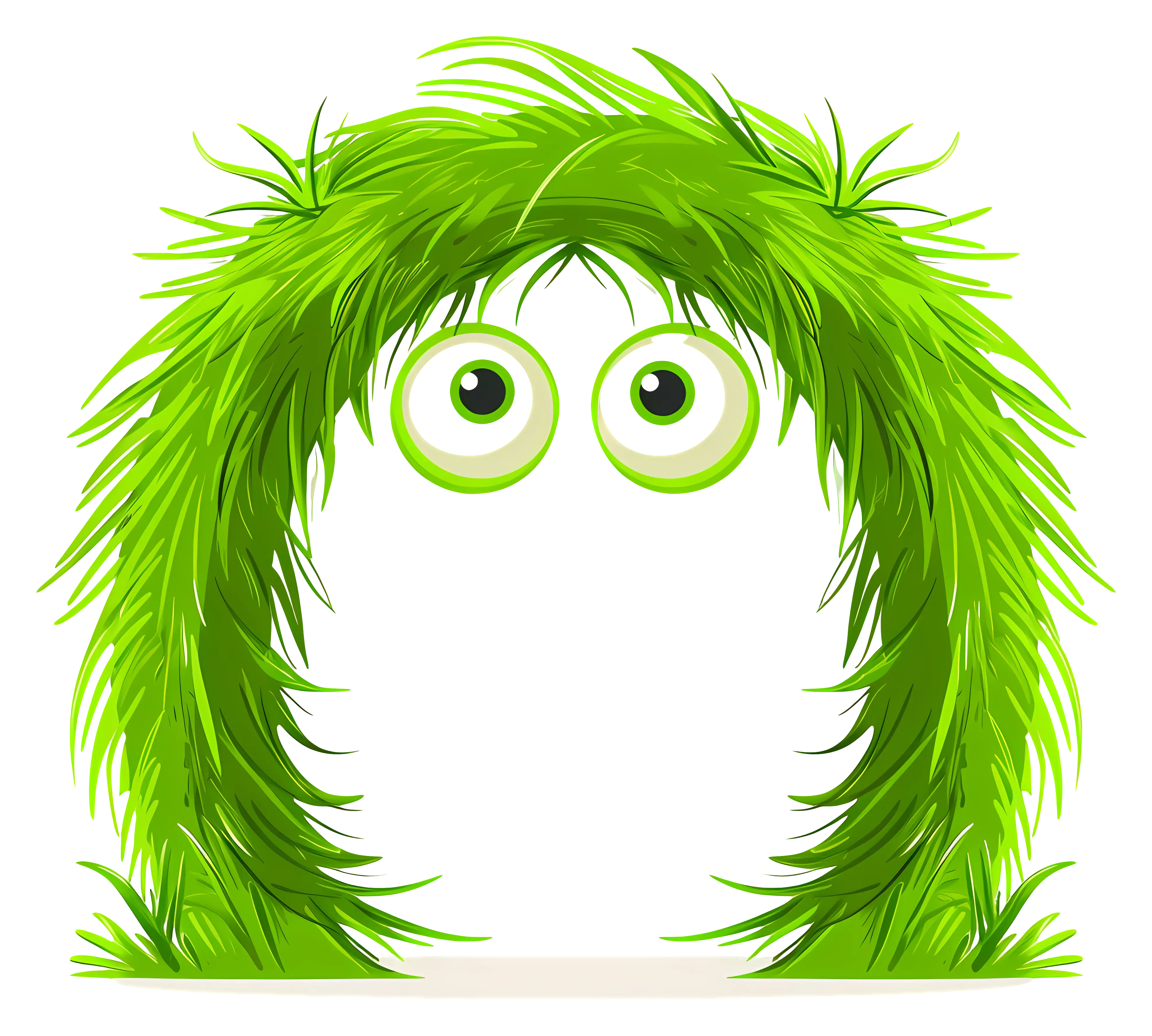Green Furry Monster with Big Eyes