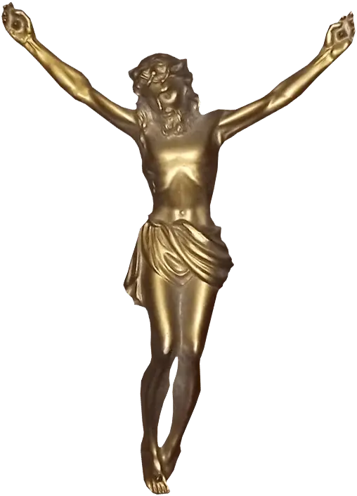 Golden Crucifix Statue