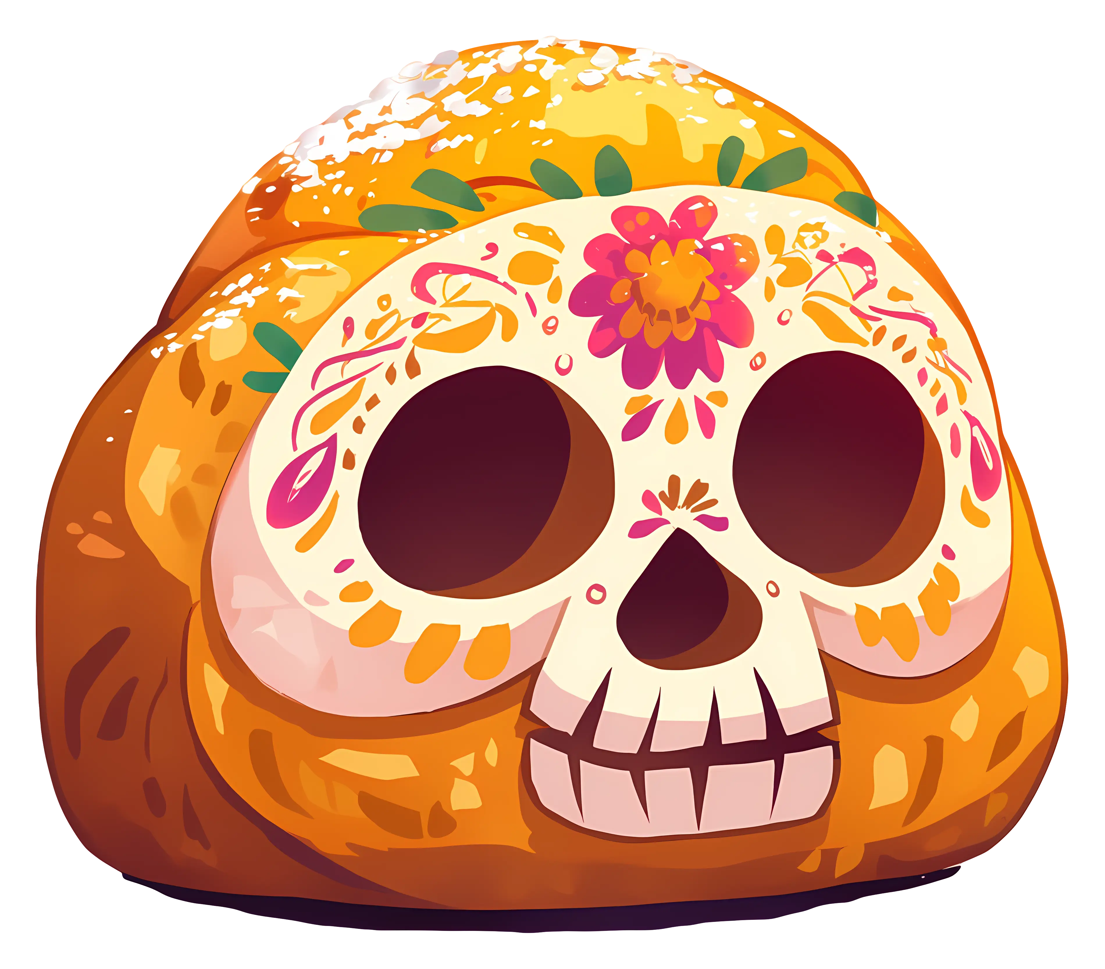 Pan de Muerto with Sugar Skull Decoration