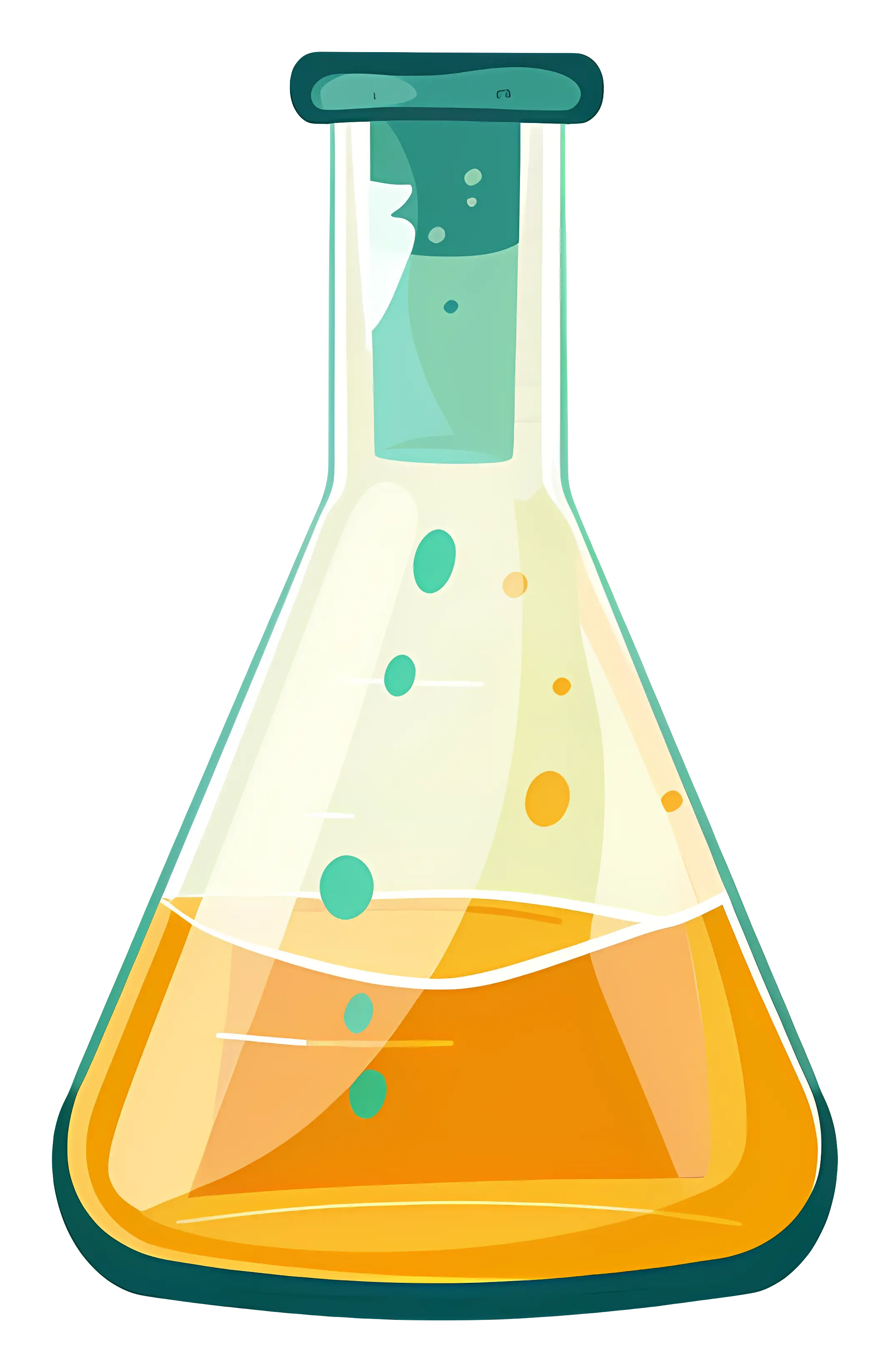 Illustration of Science Flask with Yellow Liquid
