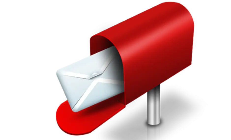 Red Mailbox with Letter for Postal Communication