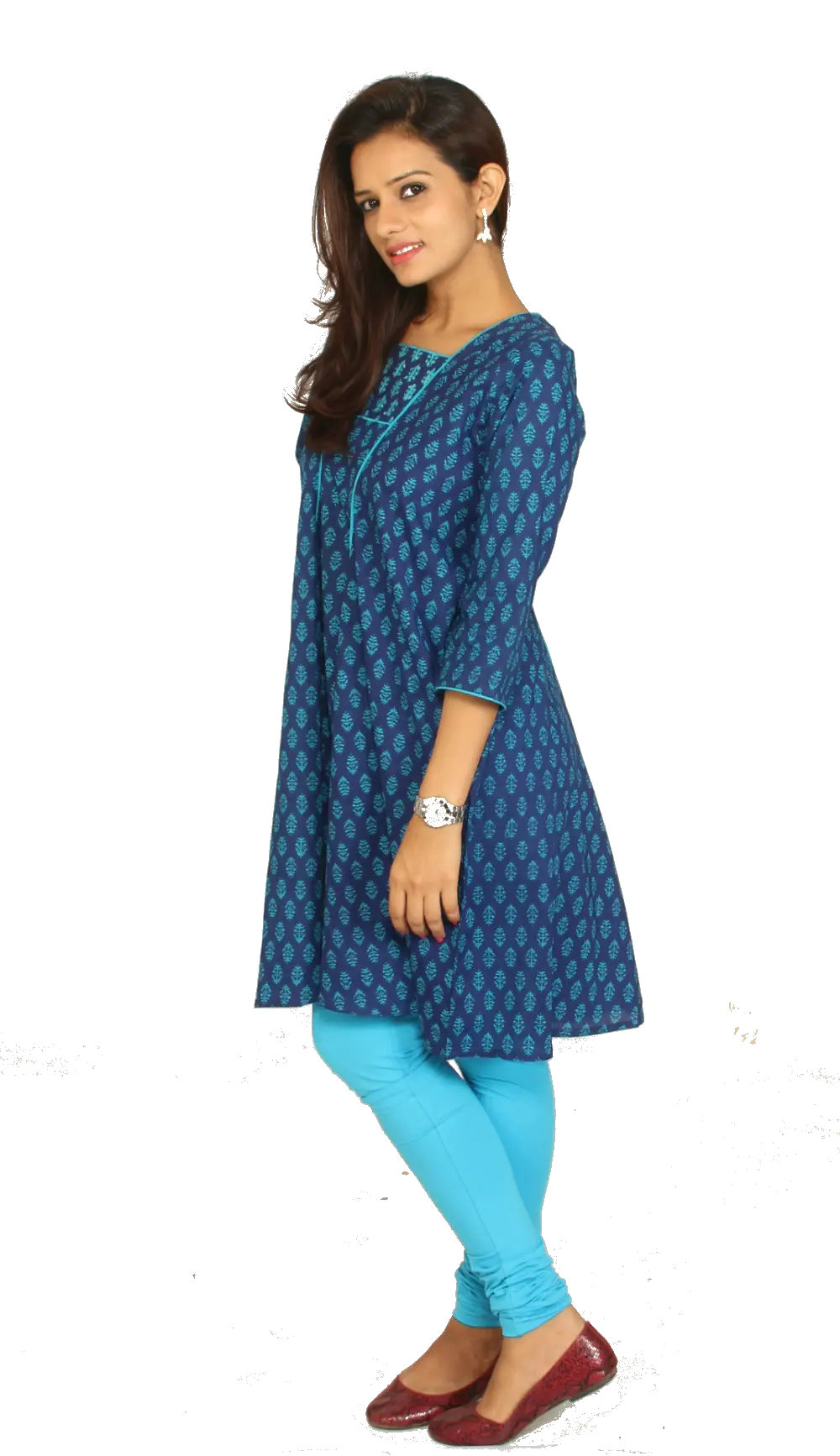 Blue Kurti with Leggings