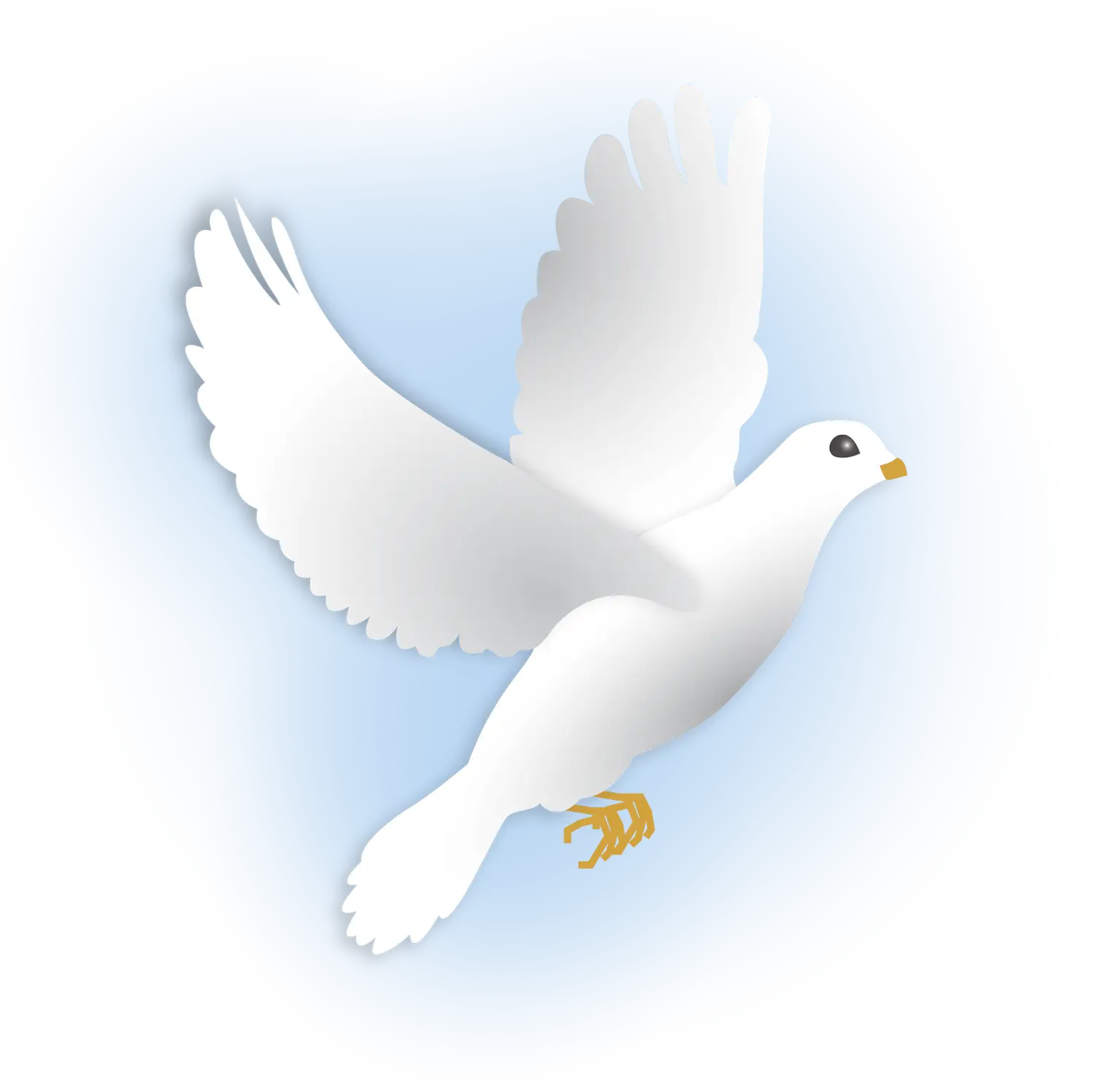 White Dove Flying Illustration for Peace Symbol