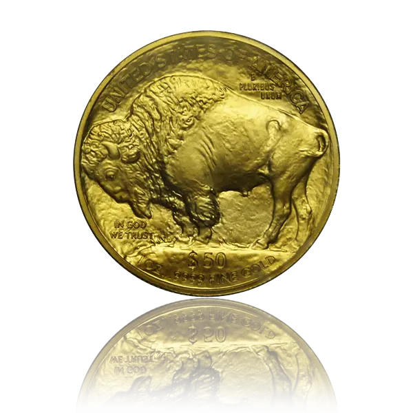 Shiny Gold Coin with Buffalo Design