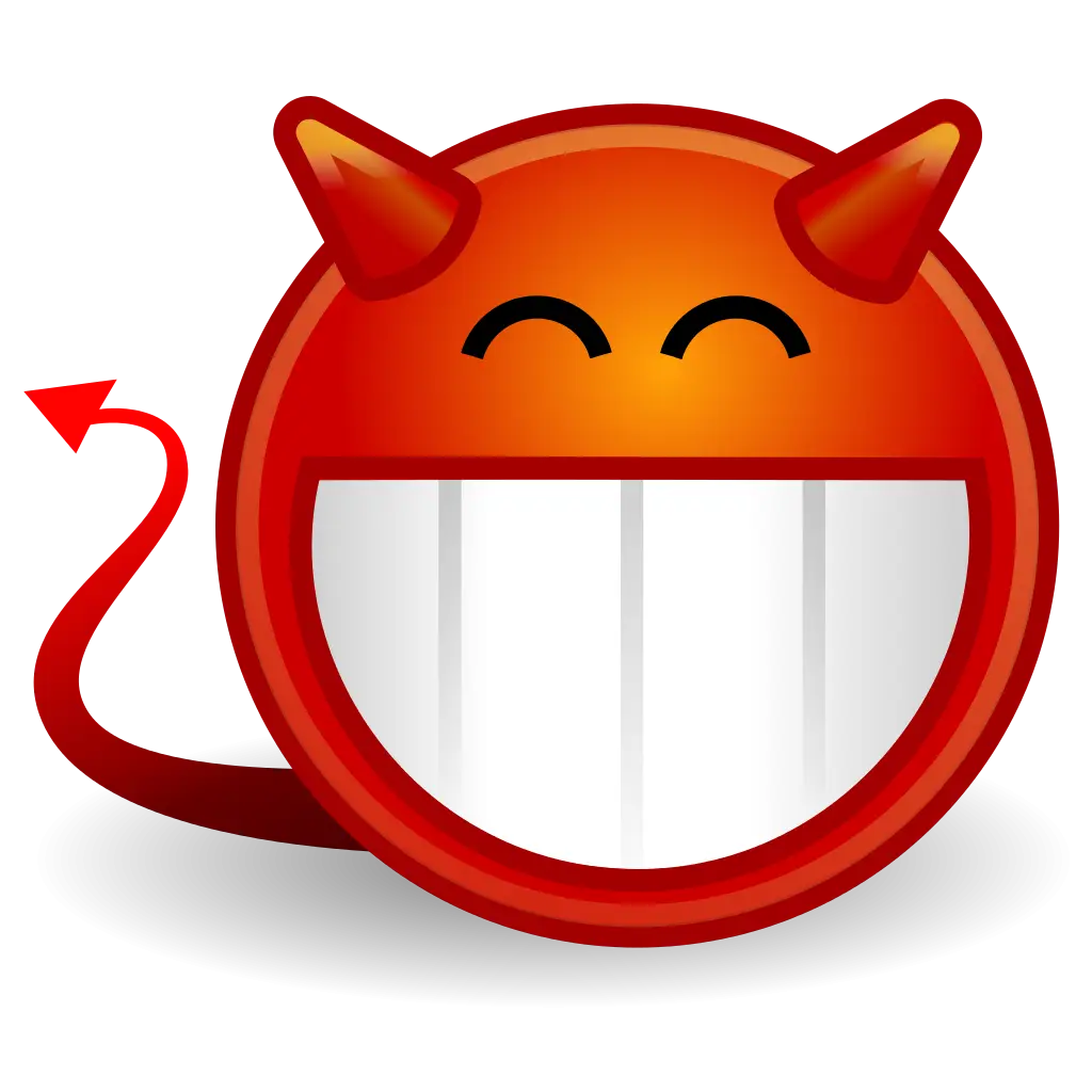 Smiling Devil Emoji with Red Horns