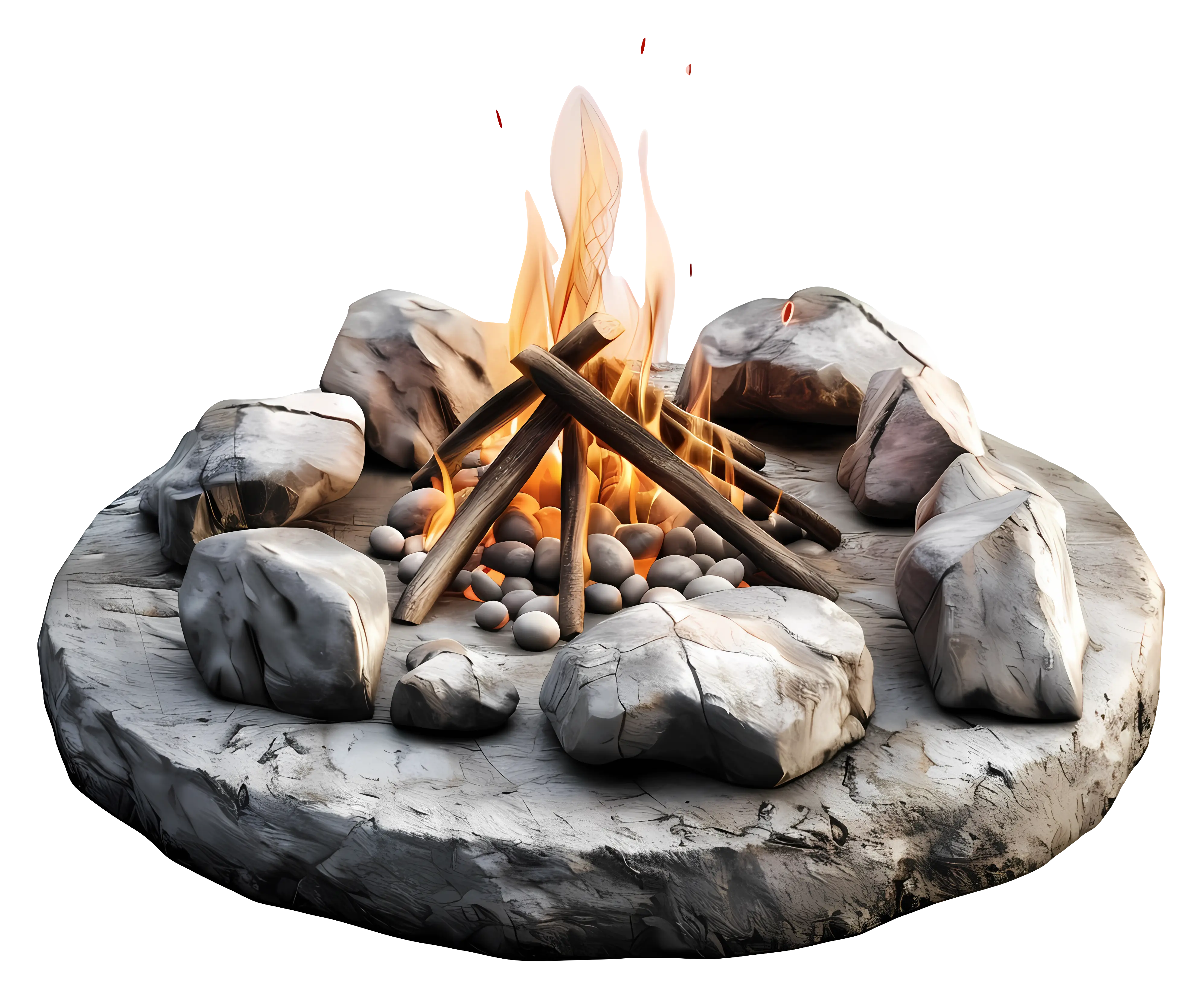 Campfire with Rocks Setup