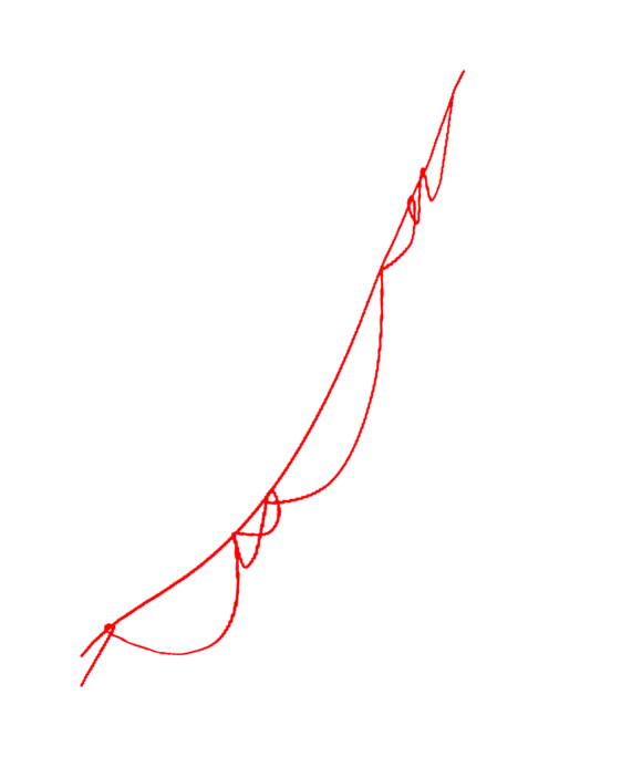 Red Curved Line Sketch