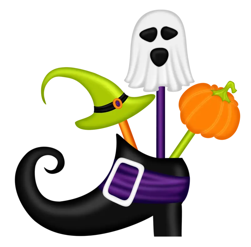 Halloween Witch Hat and Ghost Decor