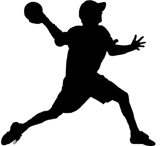 Silhouette of Athlete Throwing Ball