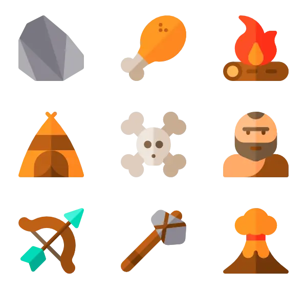 Caveman Icons Set