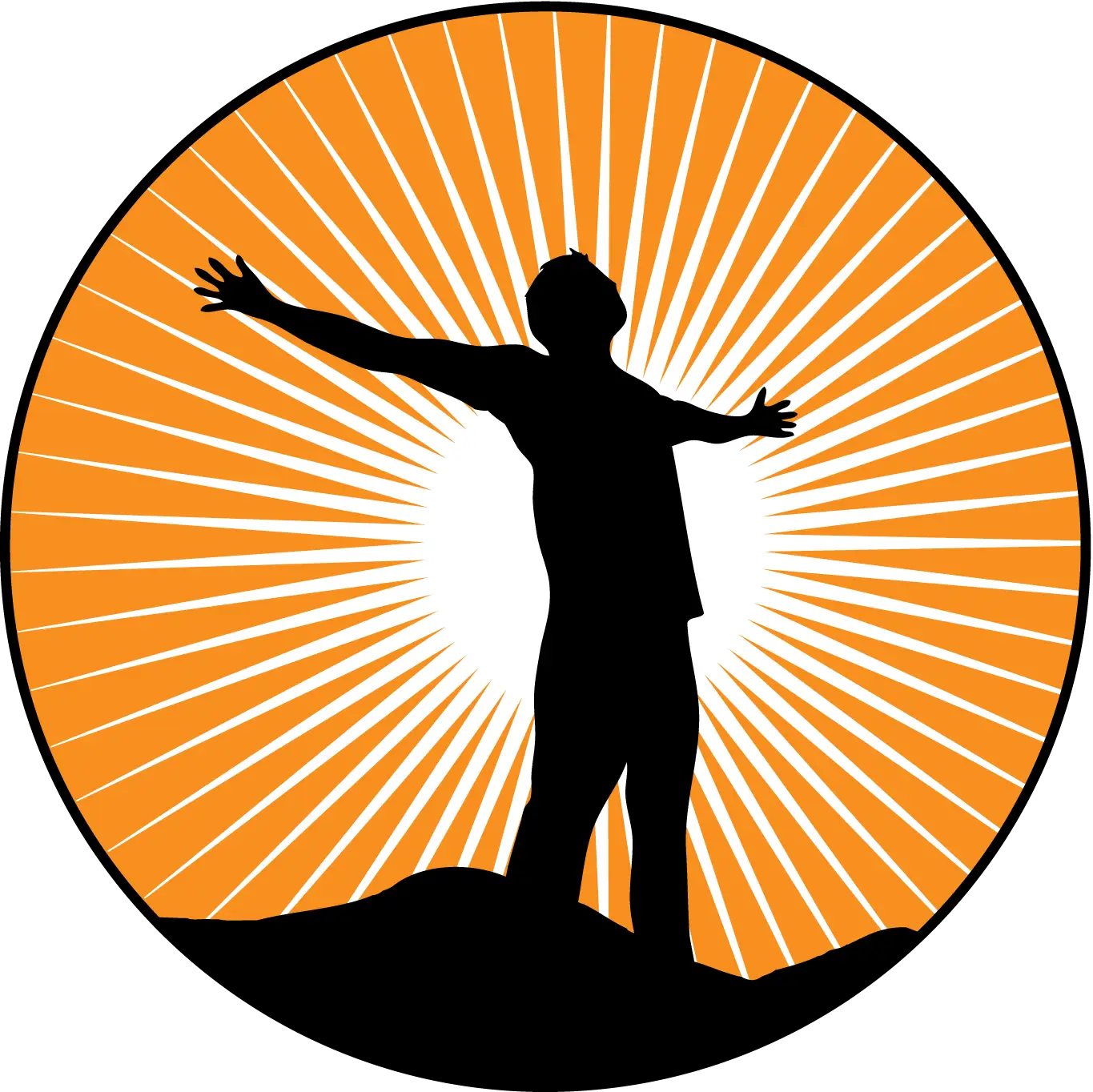 Silhouette of a Person with Sun Rays