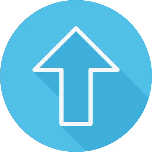 Light Blue Circle with Upward Arrow