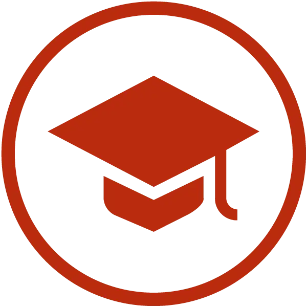 Red Academic Graduation Cap Logo