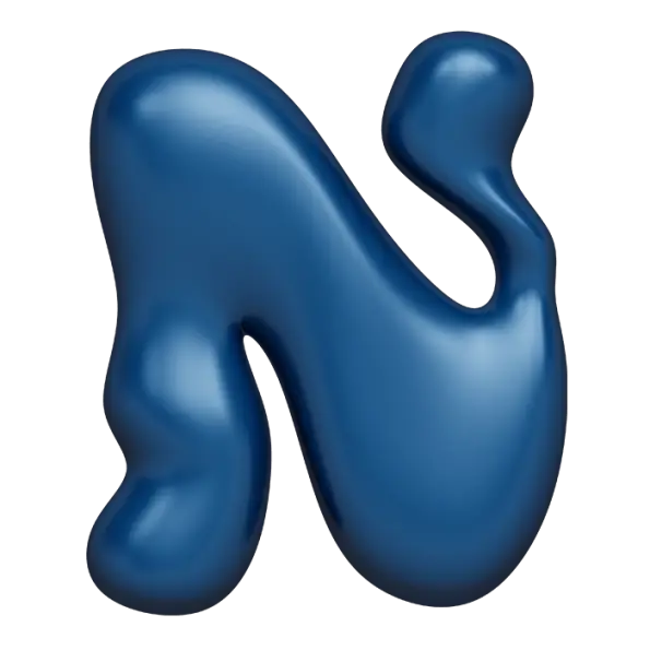Blue Letter N Illustration
