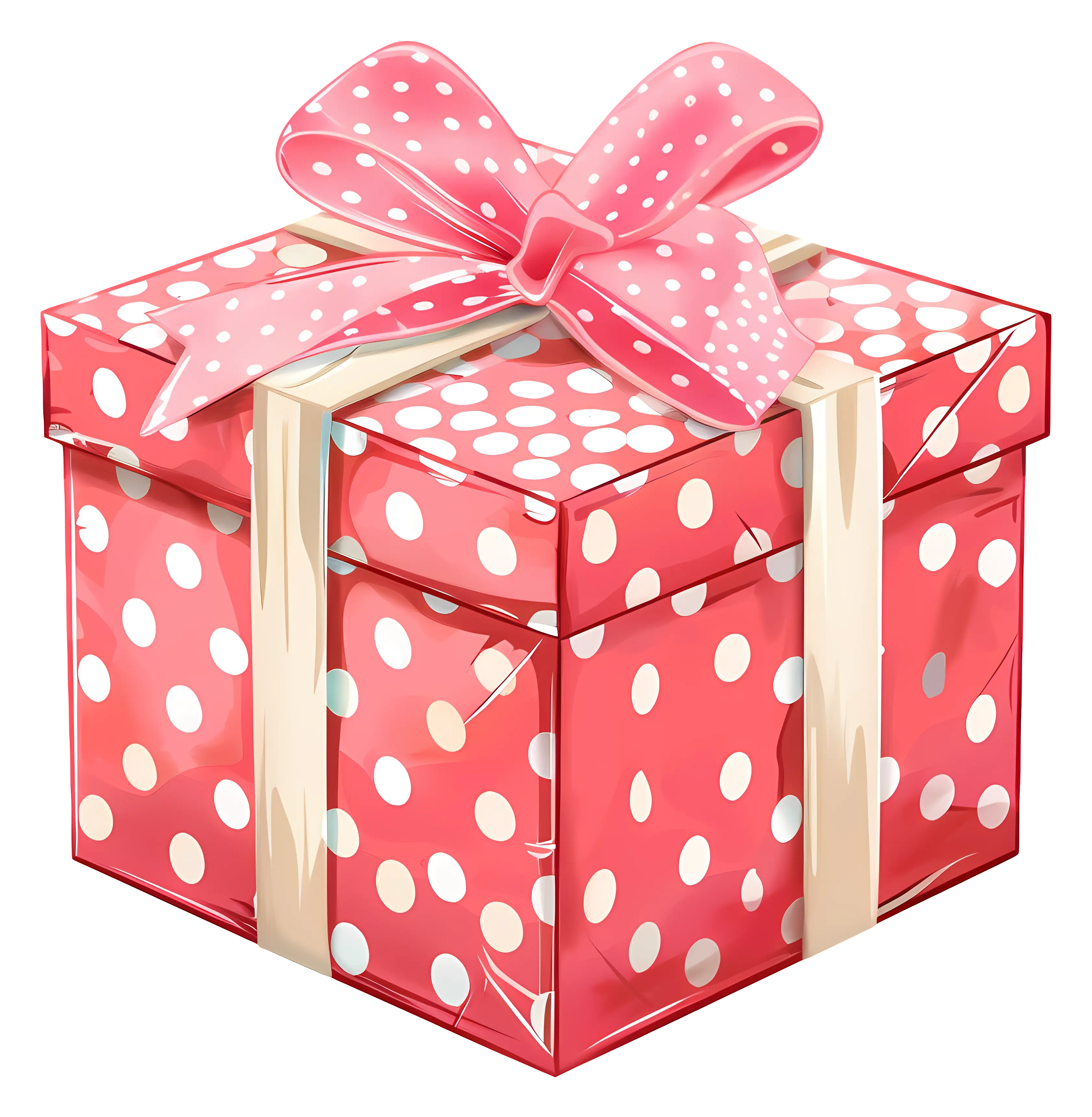 Red Polka Dot Wrapped Gift Box