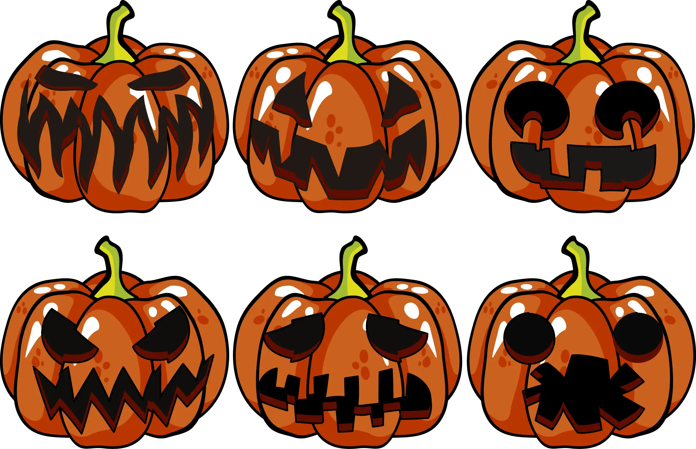 Carved Jack-o&#039;-Lantern Pumpkins for Halloween