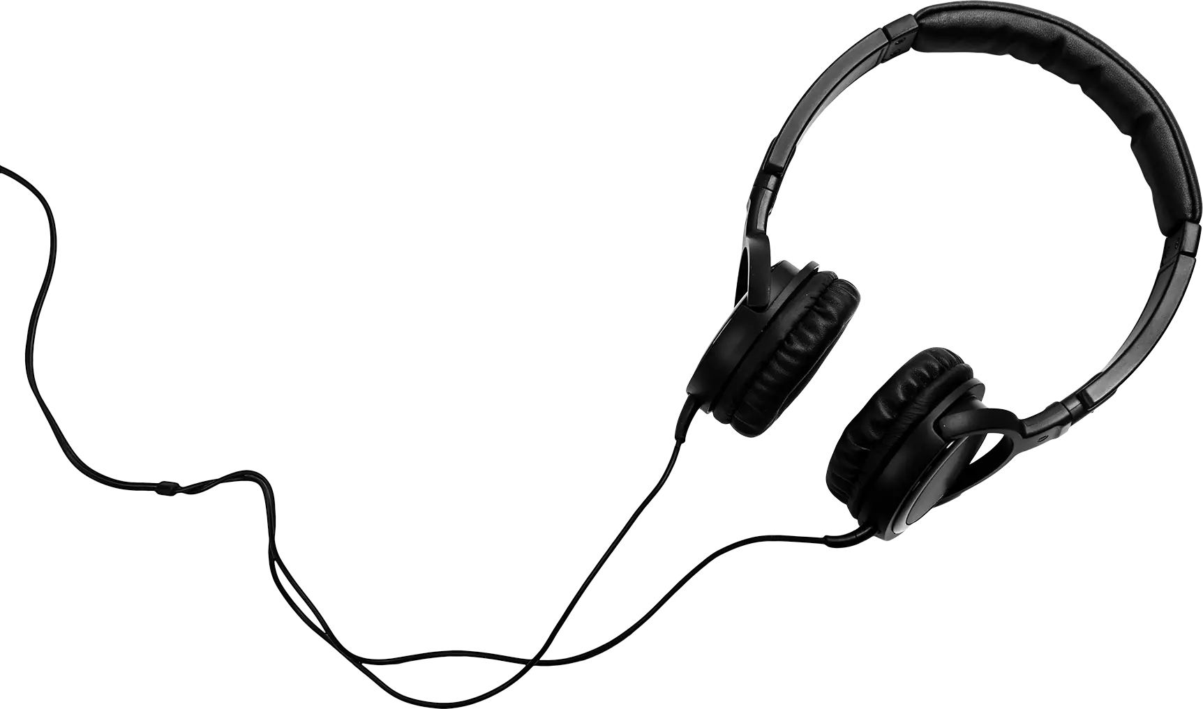 Black Wired Headphones Illustration
